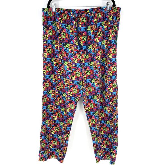 Disney Parks Scrub Pants Mickey Color Block Unisex Adult Size XXL - Picture 1 of 6